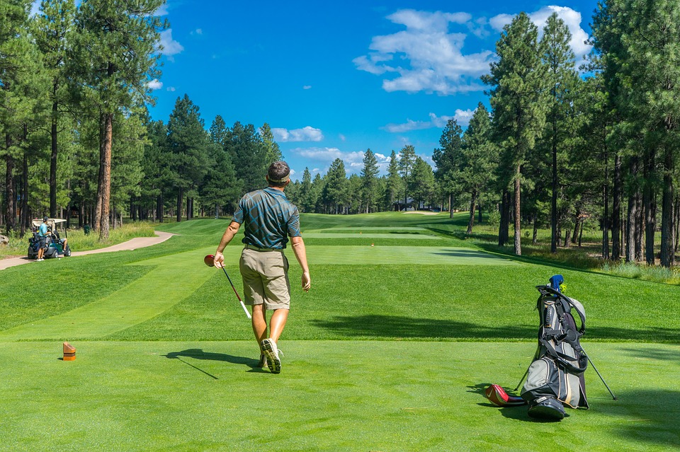 player in golf course