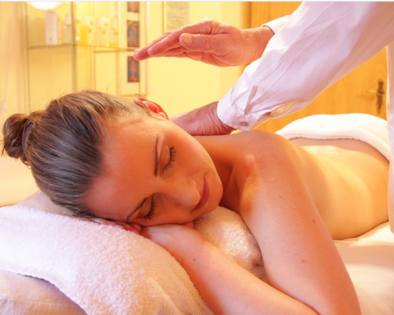 a lady receiving holistic treatment
