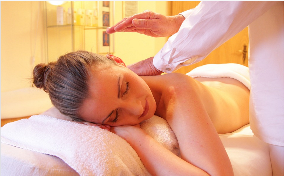 a lady receiving holistic treatment
